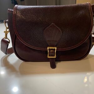 JW Hulme Leather Brown Crossbody Saddle Style Bag